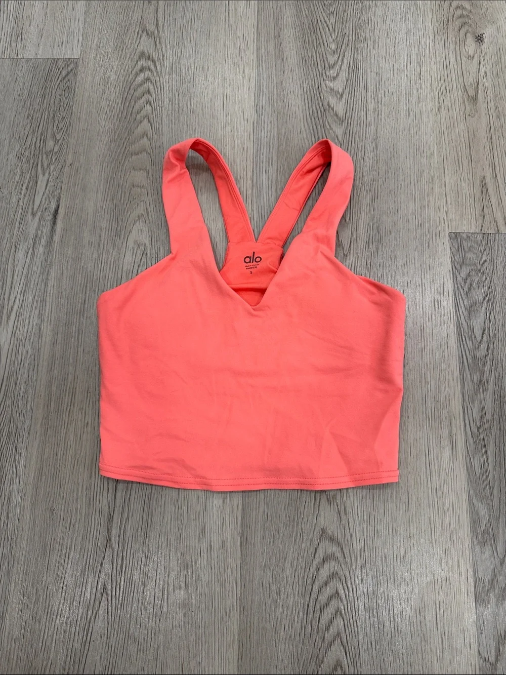 ALO Yoga Coral Racerback Cropped Sports Bra top